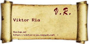 Viktor Ria névjegykártya